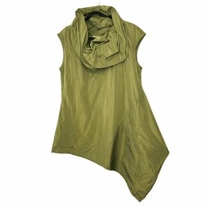 Bryn Walker Olive Green Noa Tunic Sleeveless Cowl Neck‎ Asymmetrical Hem Size L